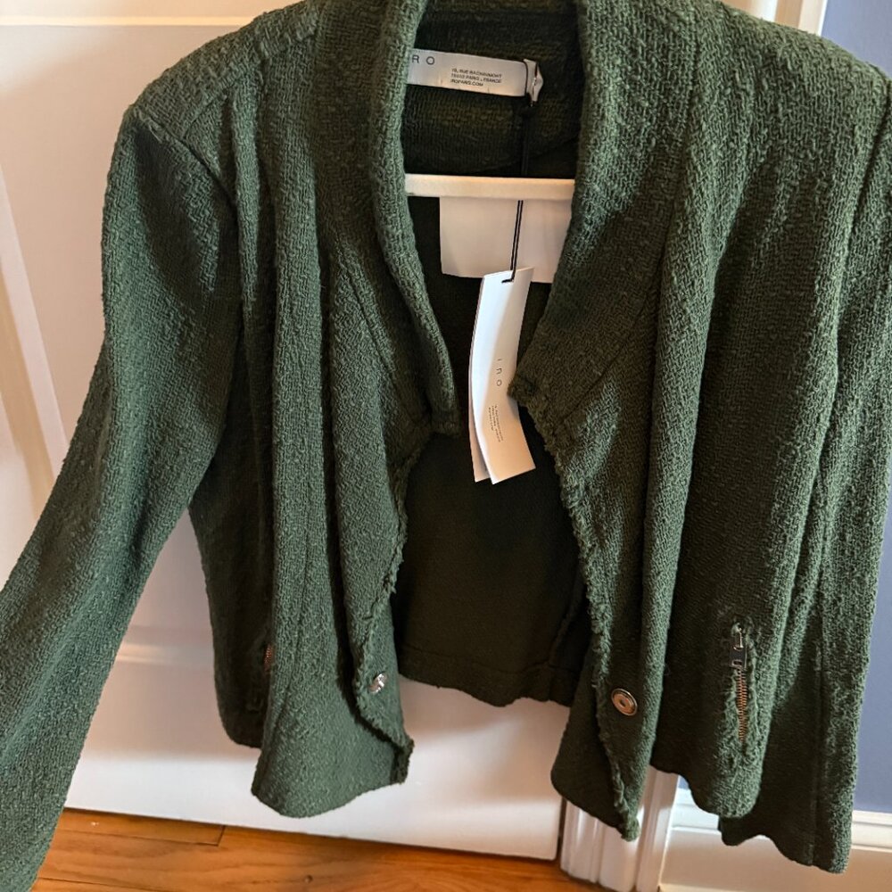 NWT IRO tweed jacket, Moss green